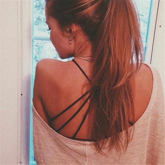 NWT Black Crisscross Back Padded Bralette - Picture 3 of 3